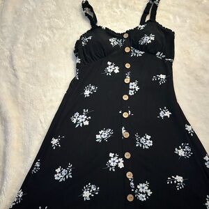 No Boundaries Black Floral Mini Dress